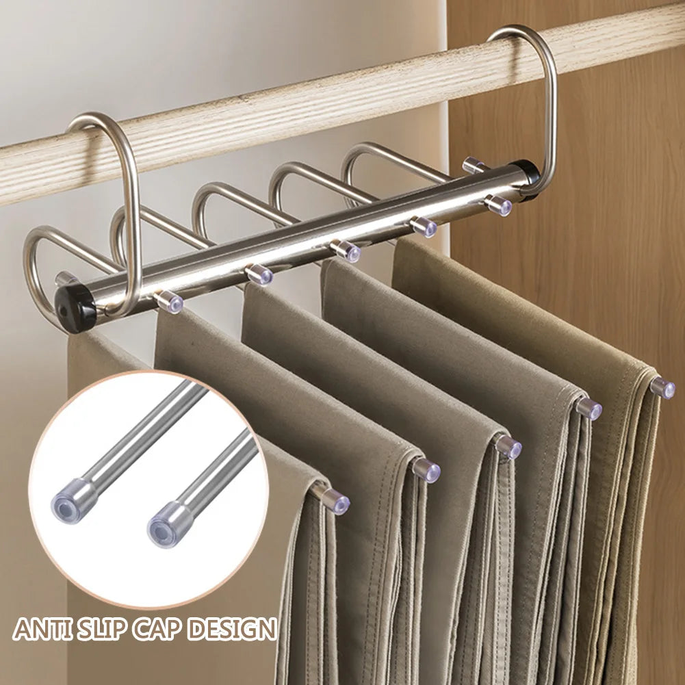 Stainless Steel Pants Hanger 5/9 Tier – Space-Saving Closet Organizer Pants Hanger Organizer Babs