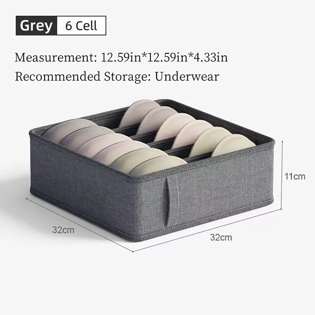Foldable Fabric Drawer Organizer – Underwear, Socks & Belts Closet Drawer Organizer Babs 6 cell