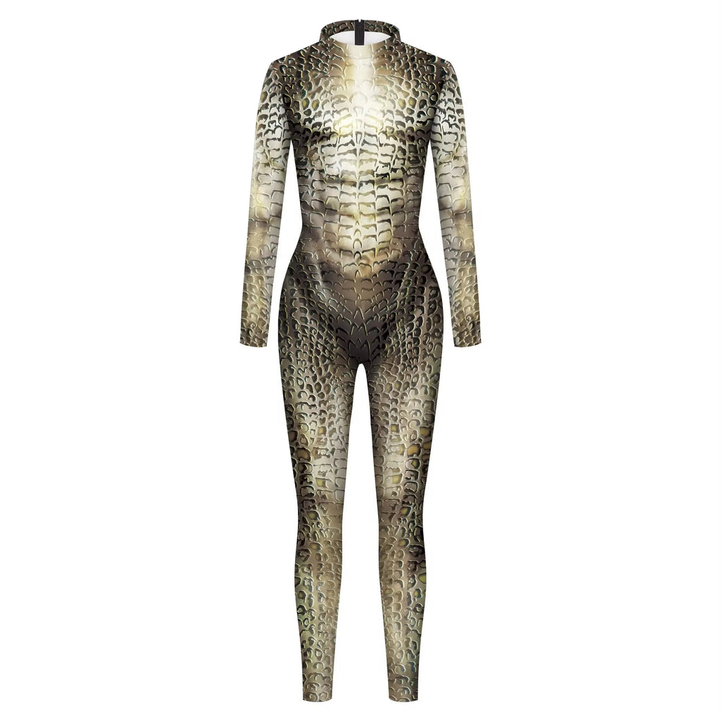 Men's Snake Scale Cosplay Bodysuit Halloween Jumpsuit Cosplay Bodysuit Babs