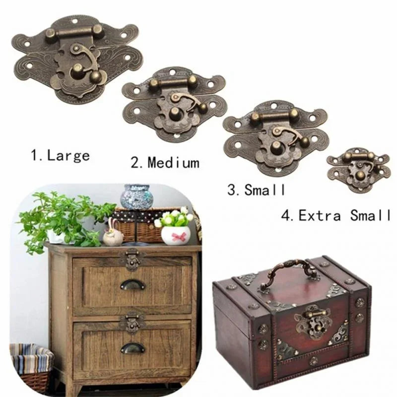 5pcs Antique Bronze Decorative Latch Hasp Lock for Wooden Jewelry Box Decorative Latch Hasp Babs