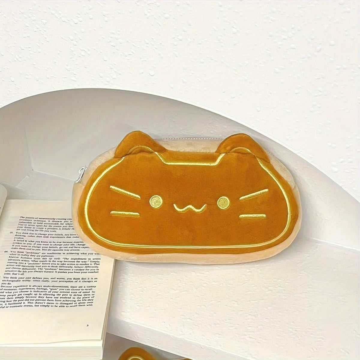 Caramel Cat Plush Pencil Case – Large Capacity Kids Gift Plush Pencil Case Babs