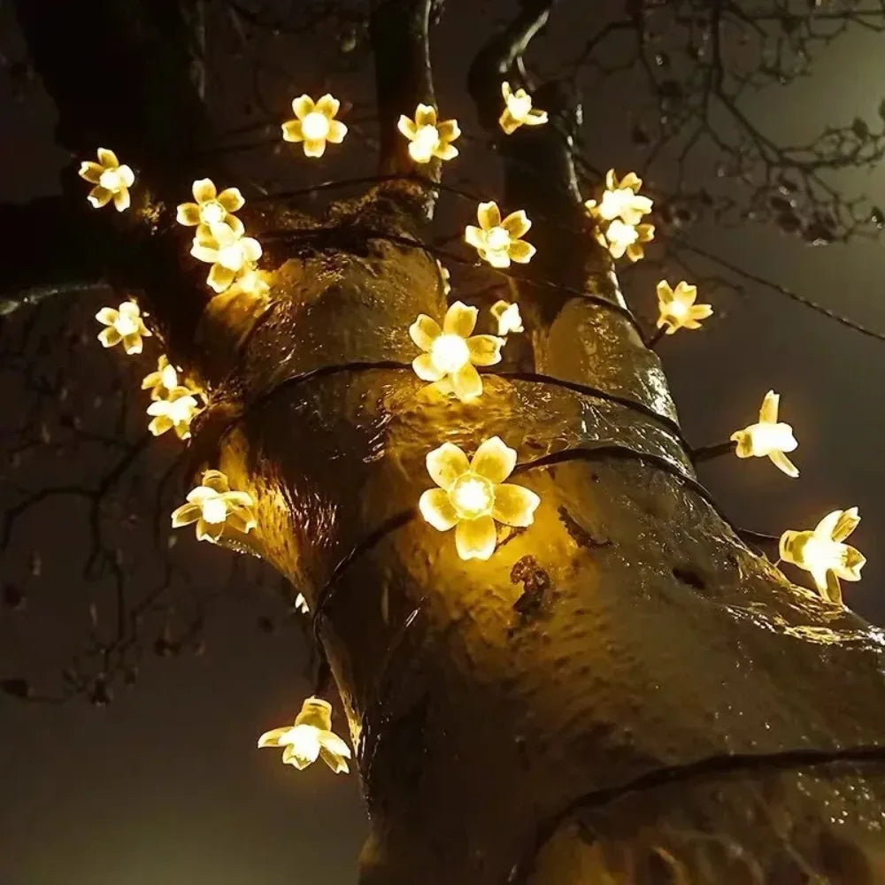 Solar Cherry Flower String Lights – 20m Waterproof Garden Garland Solar String Lights Babs