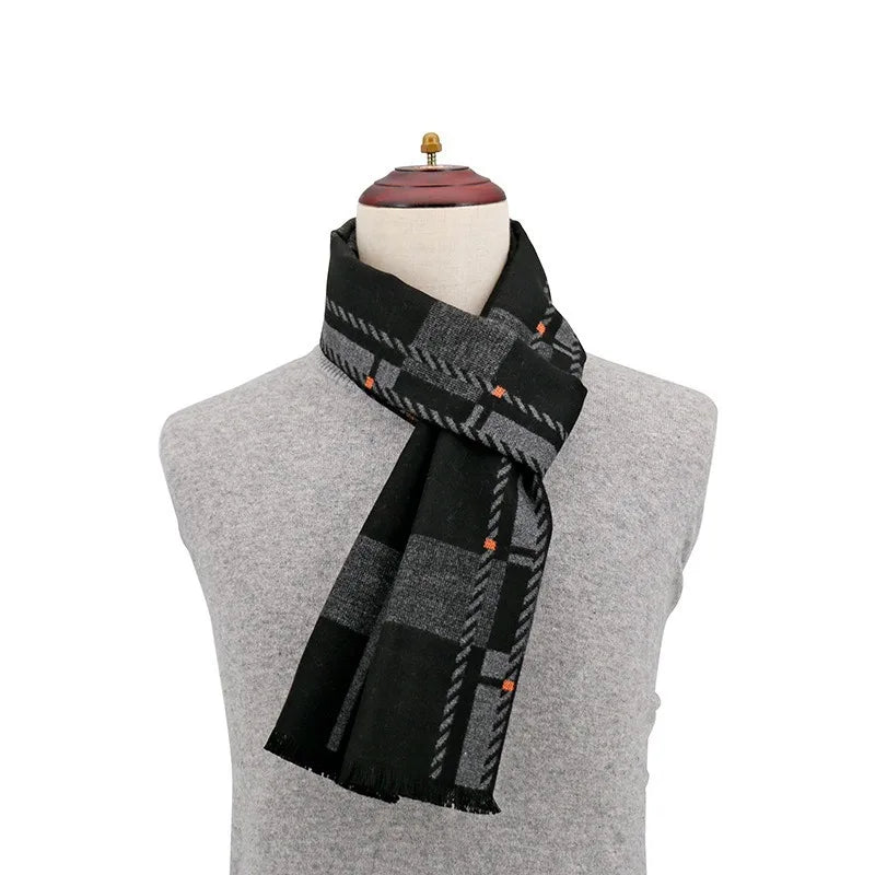 Men's Winter Plaid Cashmere-Style Scarf & Pashmina Shawl Winter Scarf Shawl Babs