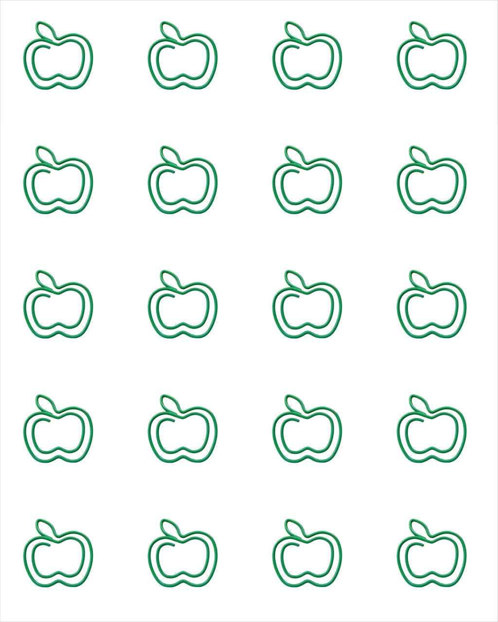 20pcs Apple Shaped Paper Clips – Cute Colored Binder Clips Shaped Paper Clips Babs 20Pcs-green