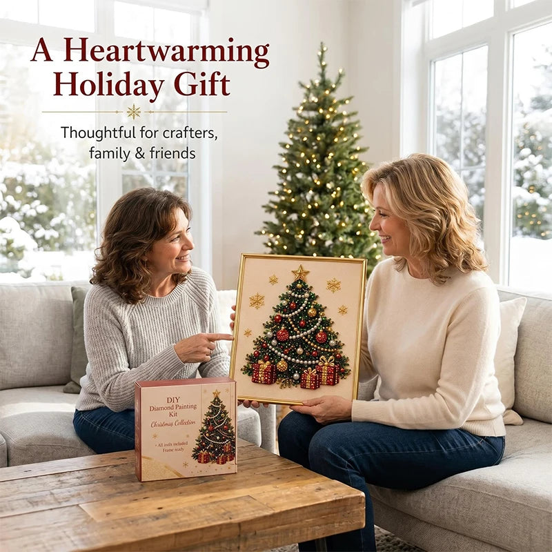 Christmas Diamond Painting Kit with Frame – DIY Pearl Bead Art Diamond Painting Kit Babs