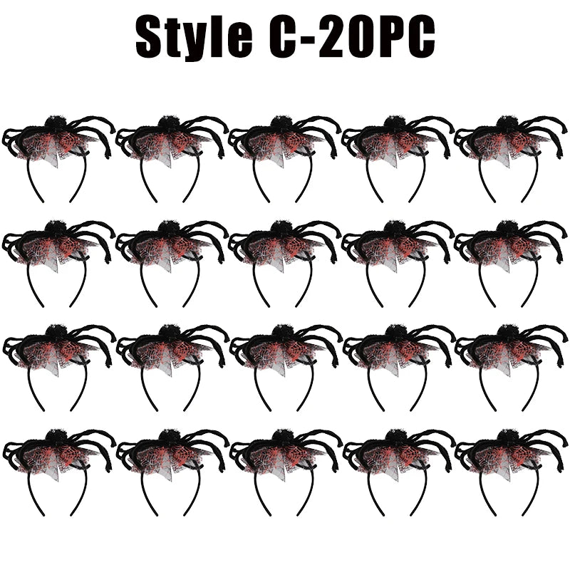 Halloween Spider Web Headband – Costume Hair Hoop Accessory Costume Headband Babs Style C-20PC