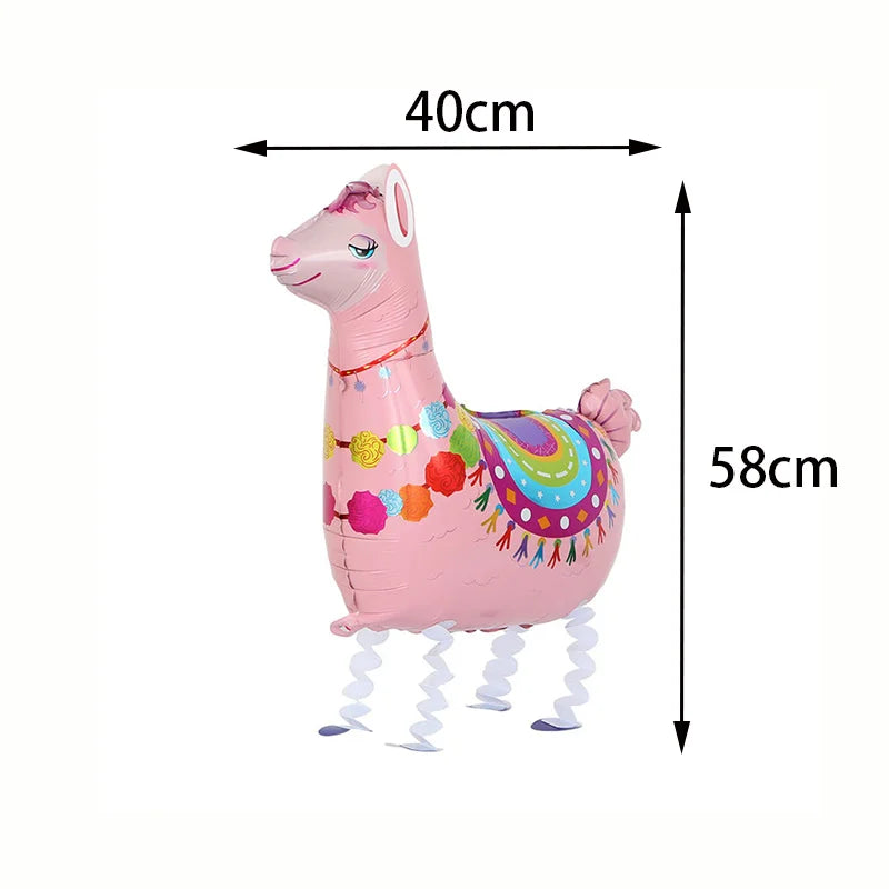 Farm & Jungle Animal Foil Balloons – Party & Baby Shower Decor Party Balloons Babs Alpaca pink As pictures show