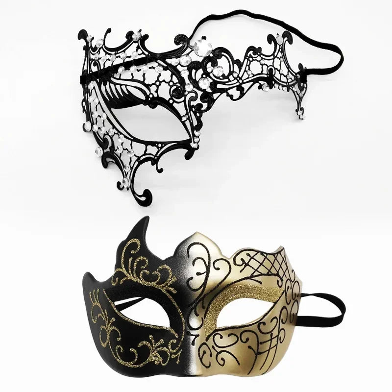 Couple Masquerade Masks Set – Halloween Carnival Cosplay Party Masquerade Mask Set Babs 1a