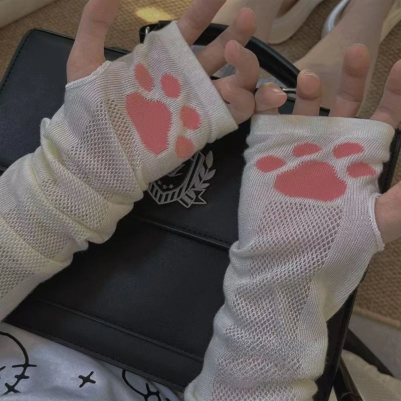 Cat Paw Cartoon Arm Sleeves – Breathable Sun Cover for Women Arm Sleeves Babs