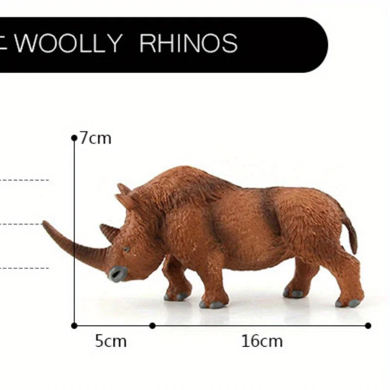 Long-Haired Rhinoceros Animal Model Figurine Ornament Animal Figurine Ornament Babs