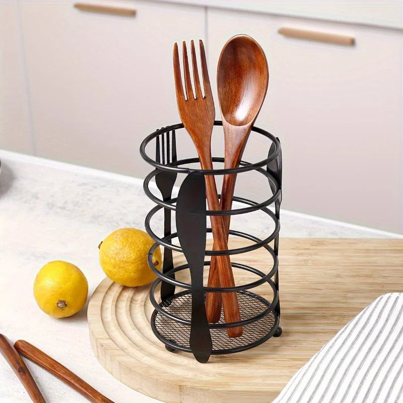 Metal Vertical Utensil Drain Rack | Kitchen Cutlery Holder Utensil Drain Rack Babs
