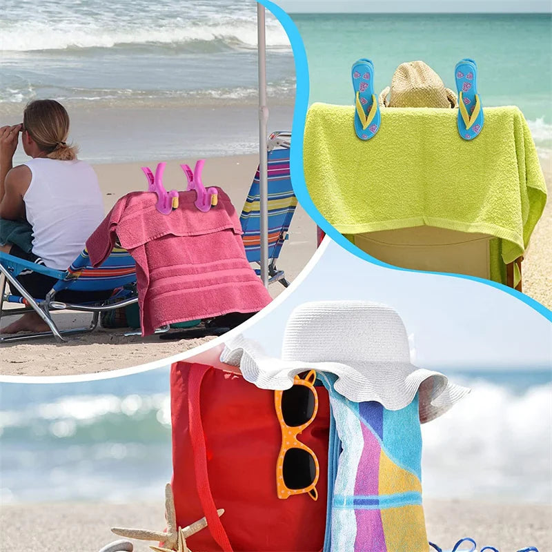 Large Beach Towel Clips for Chairs – Durable Plastic Pegs Beach Towel Clips Babs