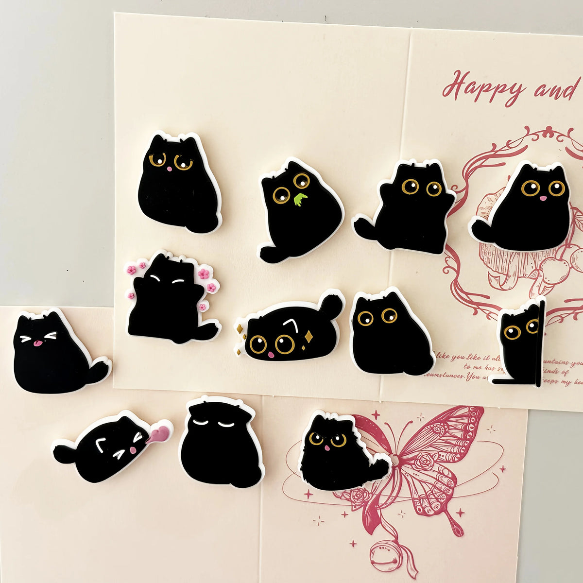6Pcs Funny Cat Fridge Magnets – Cute Home & Kitchen Décor Decorative Fridge Magnets Babs