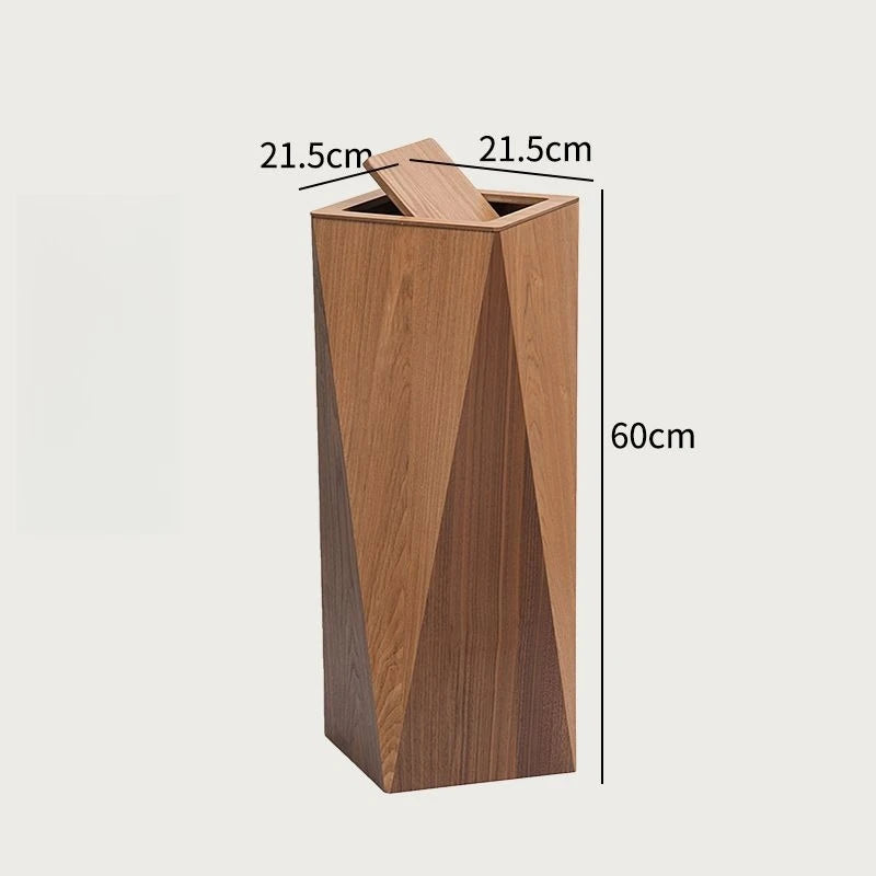 Large Wooden Trash Can – Waterproof Luxury Rolling Cover Bin Wooden Waste Bin Babs Mixed Flip