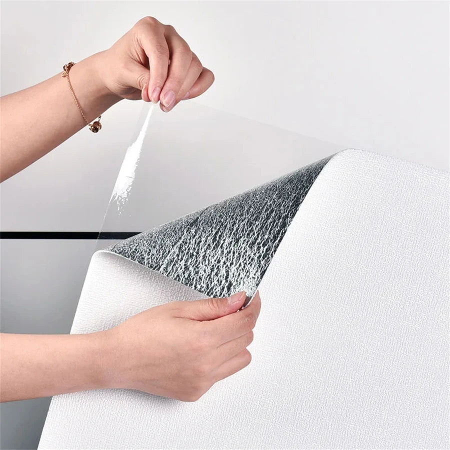 Self-Adhesive XPE Foam Wallpaper – Linen Diatom Mud Wall Sticker Peel & Stick Wallpaper Babs