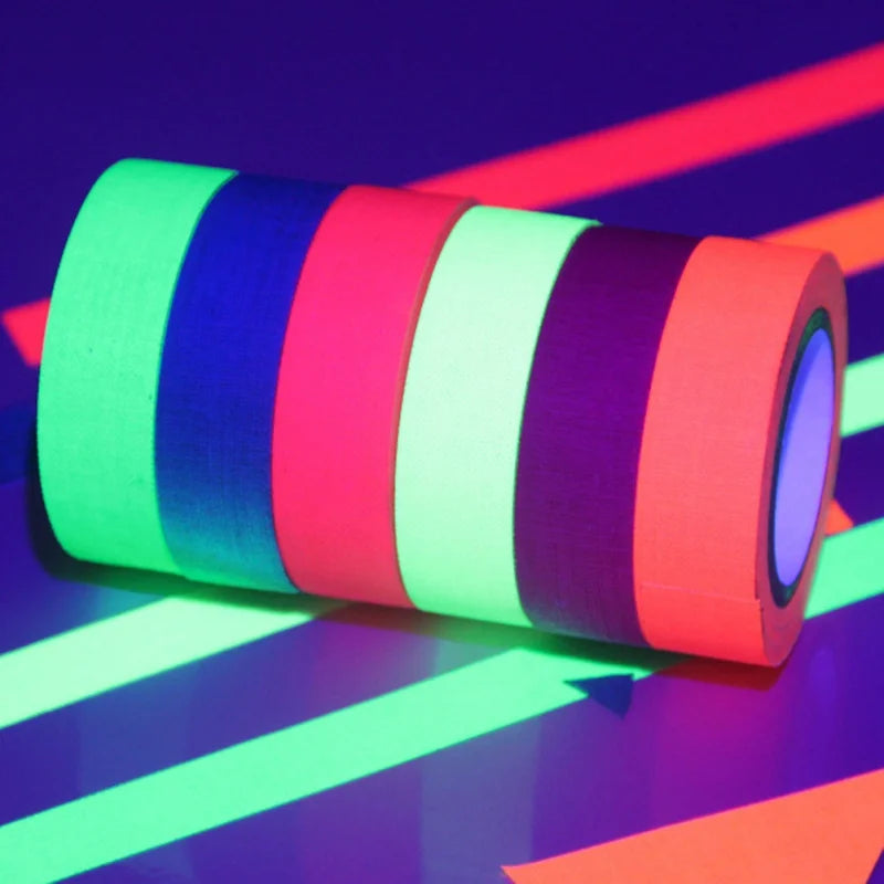 24pcs Neon UV Glow Tape – Rave Party & Cosplay Decoration Neon Party Tape Babs