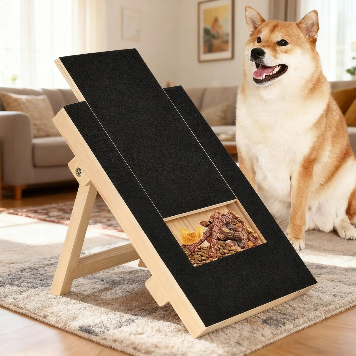 Dog Nail Scratch Board with Treat Box | Wooden Nail File Pad Dog Nail Scratch Board Babs