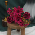 Artificial Silk Dahlia Rose Daisy Flowers – Wedding & Home Decor Artificial Silk Flowers Babs Red 1PC