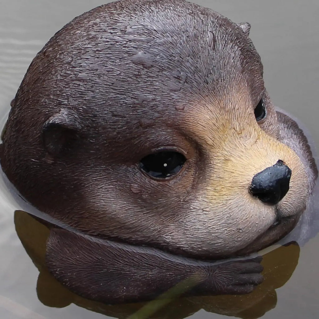 Floating Otter Head Resin Statue – Garden & Pond Ornament Garden Pond Statue Babs 1PCS 15.5X9X14.8CM
