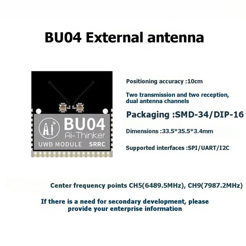 UWB BU04 Dual-Antenna Indoor Positioning Module – 10cm Accuracy UWB Positioning Module Babs