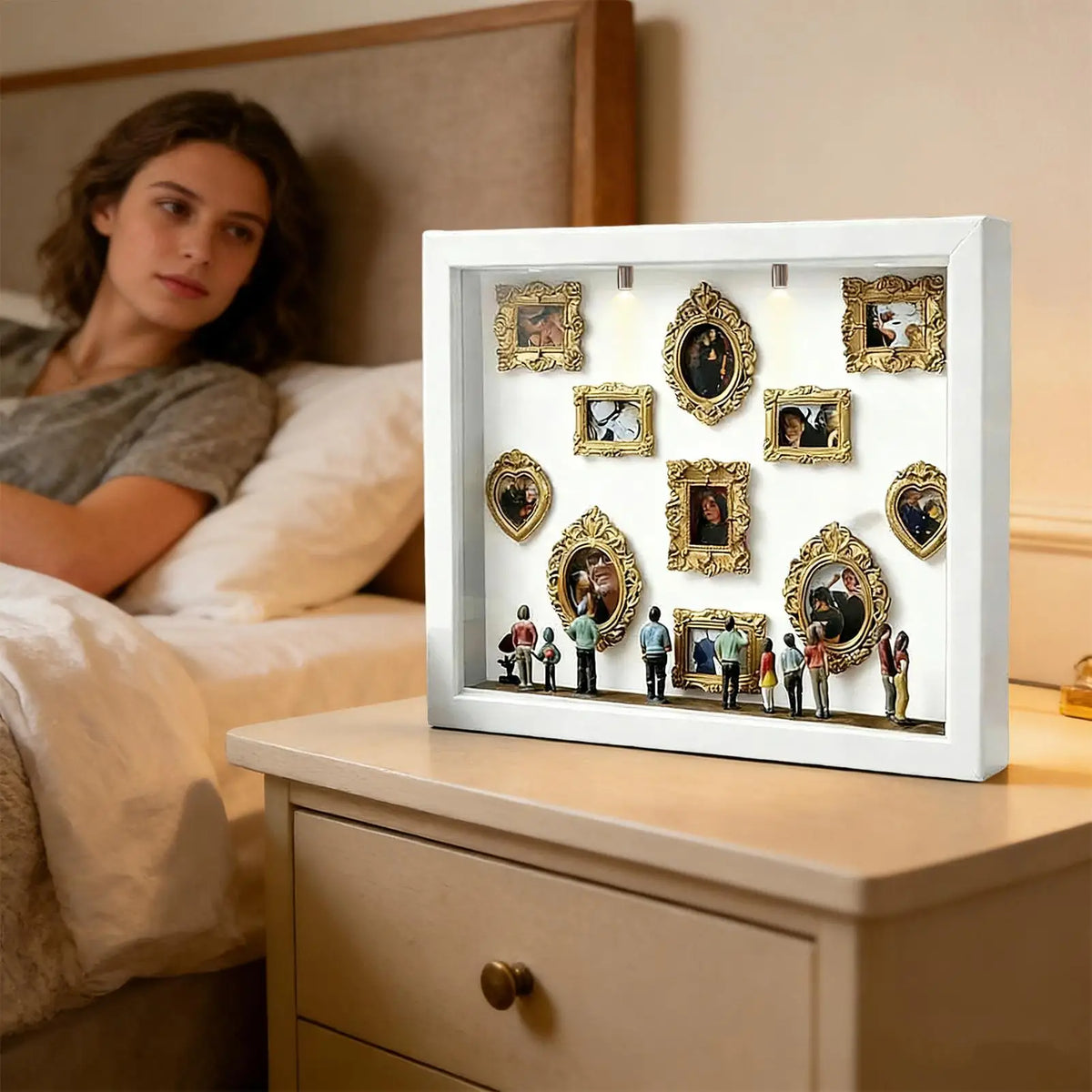 Mini Museum Silhouette Box Photo Display Case with Light Shadow Box Display Case Babs