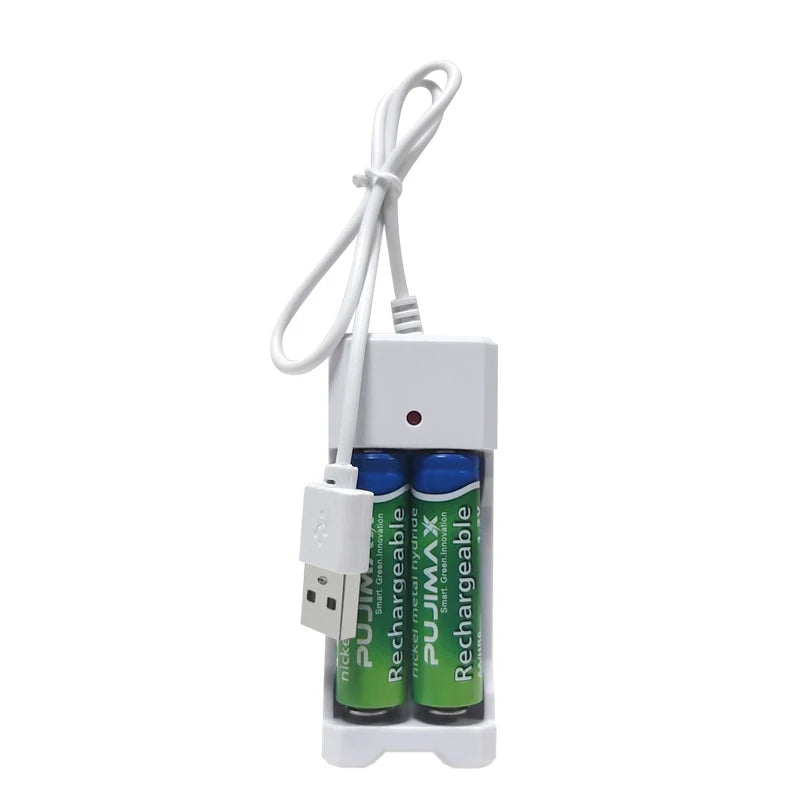 USB 2-Slot AA/AAA Battery Charger – Ni-MH/Ni-Cd Portable USB Battery Charger Babs