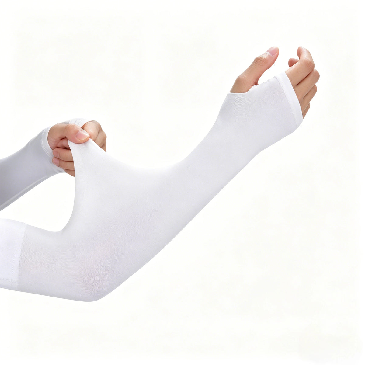 UPF 50+ Sun Protection Arm Sleeves – Cooling UV Block Sleeves UV Arm Sleeves Babs White-1PC
