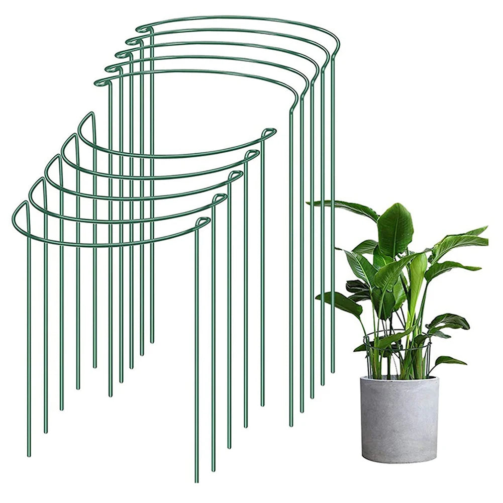 Metal Half-Round Plant Support Stakes – Flower Ring Rack 2pc Plant Support Stakes Babs