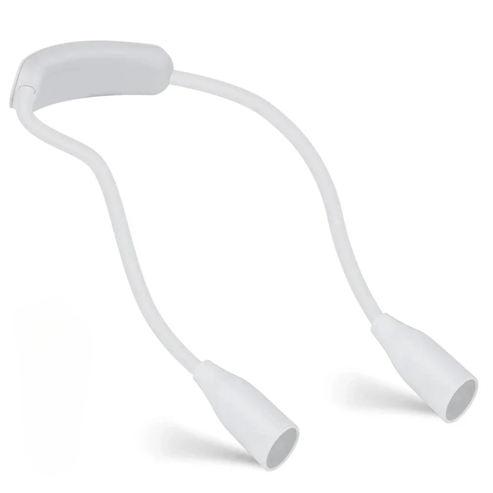 LED Neck Reading Light – 360° Flexible Arms, Battery Powered Neck Book Light Babs WHITE