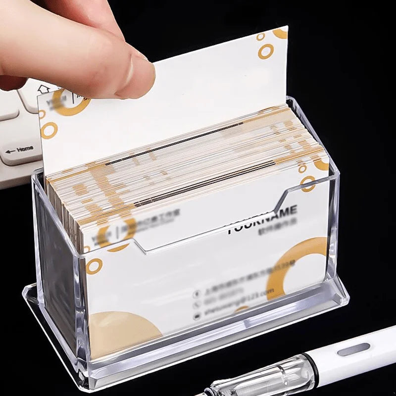 Acrylic Business Card Holder – Clear Desktop Display Stand Business Card Holder Babs