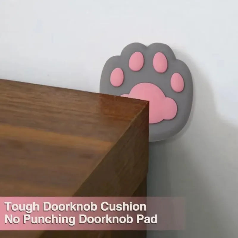 Cat Paw Silicone Door Handle Bumper Guard – Self-Adhesive Wall Protector Door Bumper Guard Babs