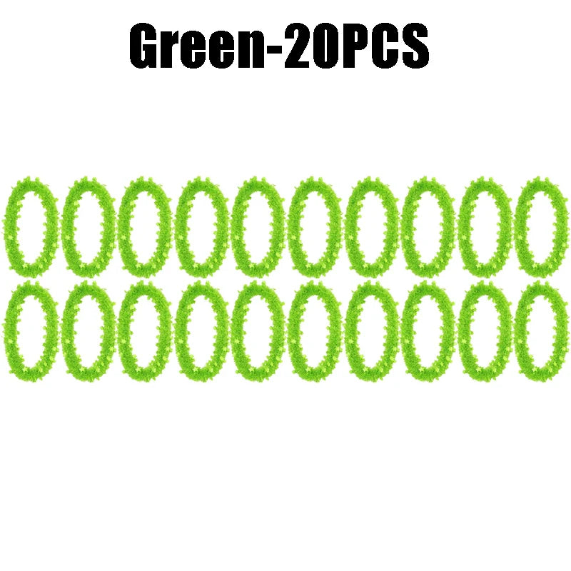 Flower Garland Glow Necklaces UV Blacklight Party Set 16pc Glow Party Necklace Babs Green-20PCS 45CM