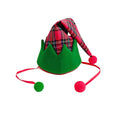 Long Striped Plush Elf Christmas Hat – Funny Party Hat Holiday Costume Hat Babs Green One Size