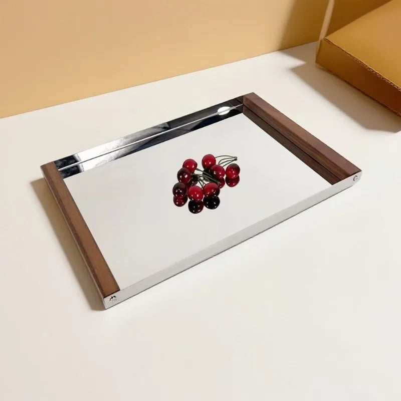 Stainless Steel Rectangular Storage & Serving Tray | Modern Luxury Storage Organizer Tray Babs