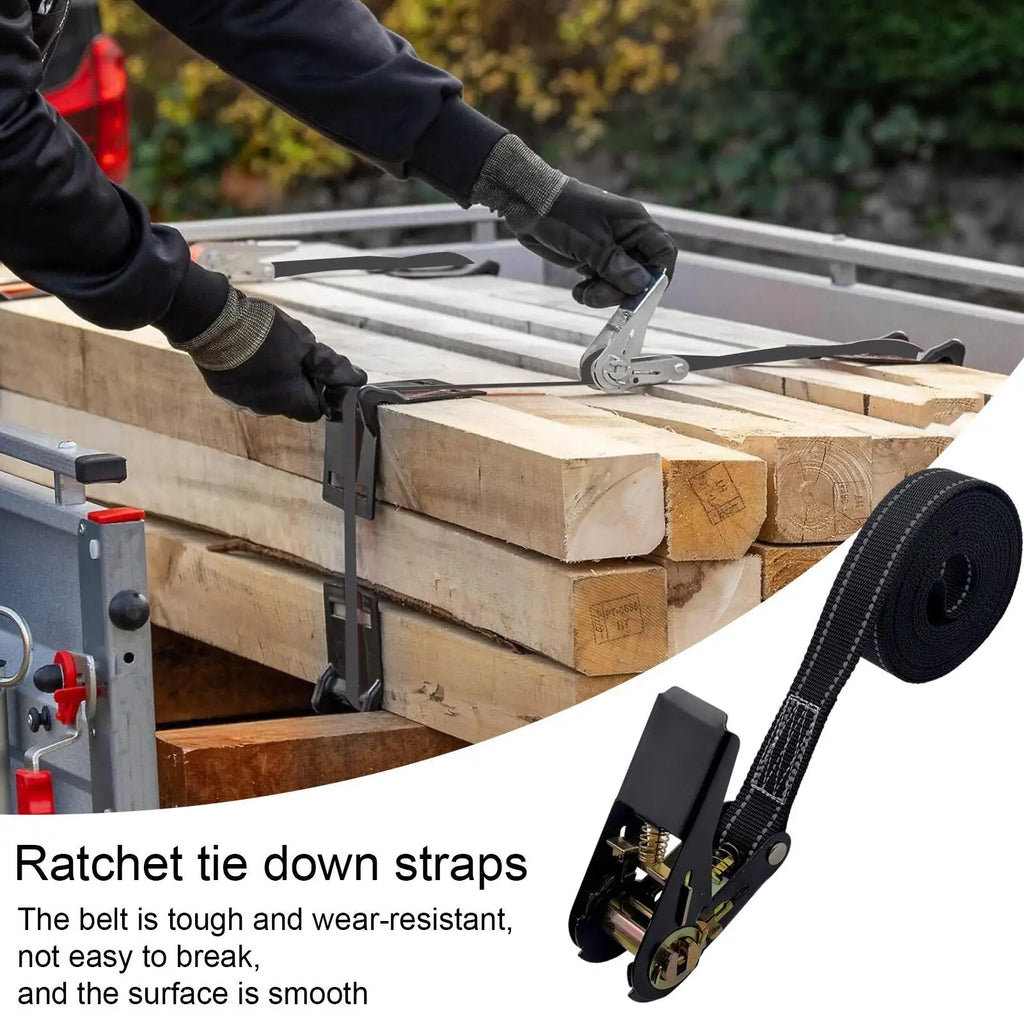 Heavy-Duty Ratchet Cargo Strap Tie Down – 1760lb Capacity Ratchet Tie Down Strap Babs