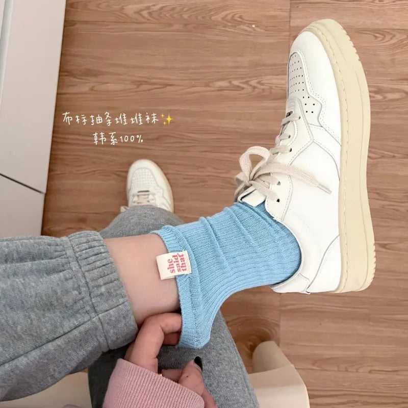 Japanese Retro Cotton Pile Socks – Korean Style Women's Casual Women's Cotton Socks Babs