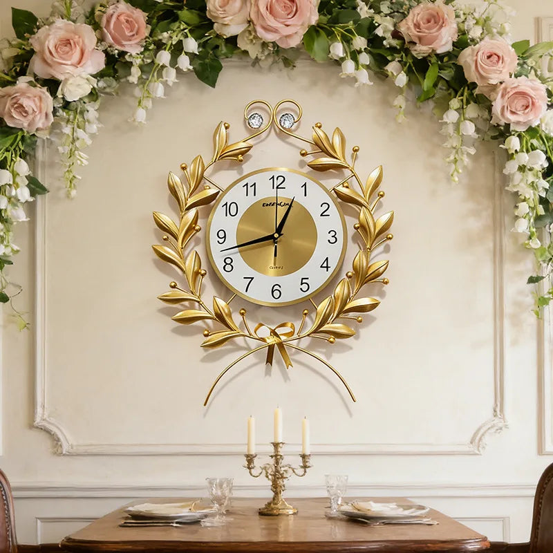 Nordic Modern Wall Clock – Gold Minimalist Silent Quartz, 55x40cm Decorative Wall Clock Babs