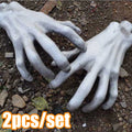Halloween Life-Size Fake Skeleton Hands – Zombie Prop 2pc Set Halloween Prop Decoration Babs White One Size