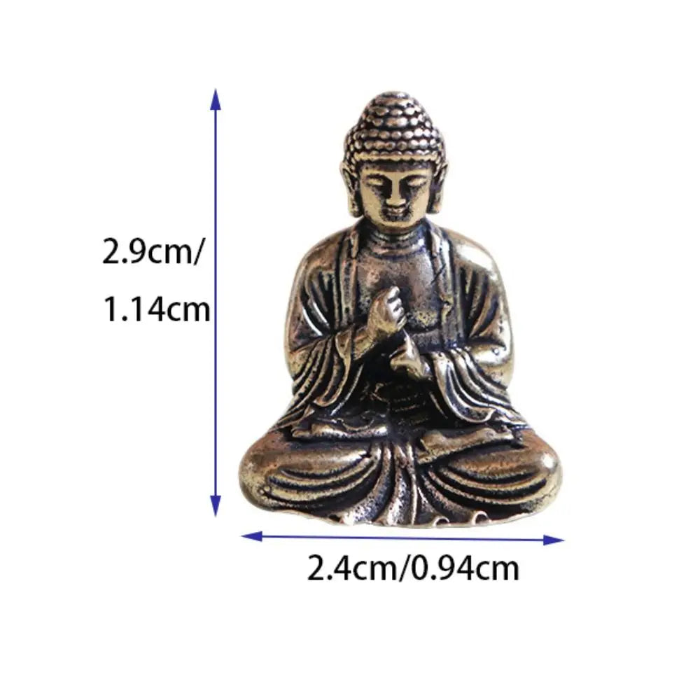 Miniature Brass Buddha Figurine Desktop Ornament | Bonsai Decor Decorative Figurine Babs