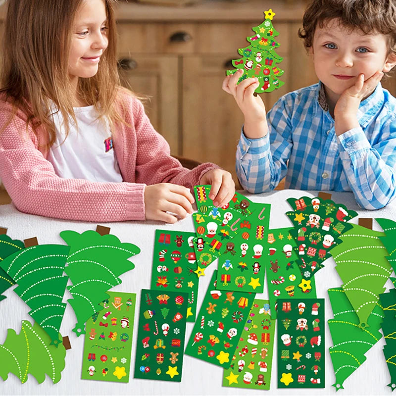 24-Set Christmas Tree DIY Craft Kit – Cards & Stickers Kids Craft Kit Babs
