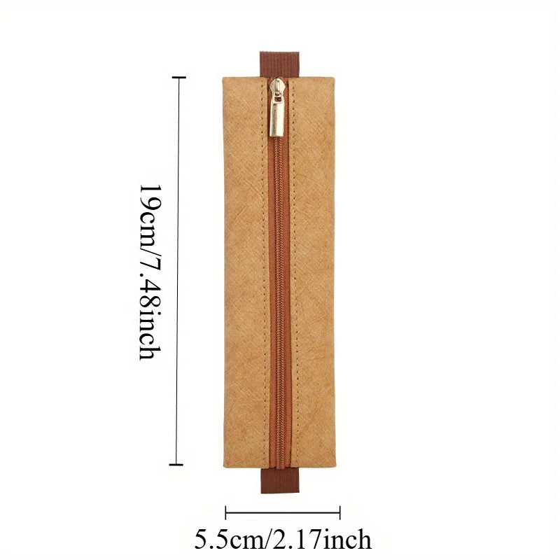 Zipped Leather Pencil Pouch | Fountain Pen Protector Case Pencil Pouch Babs brown