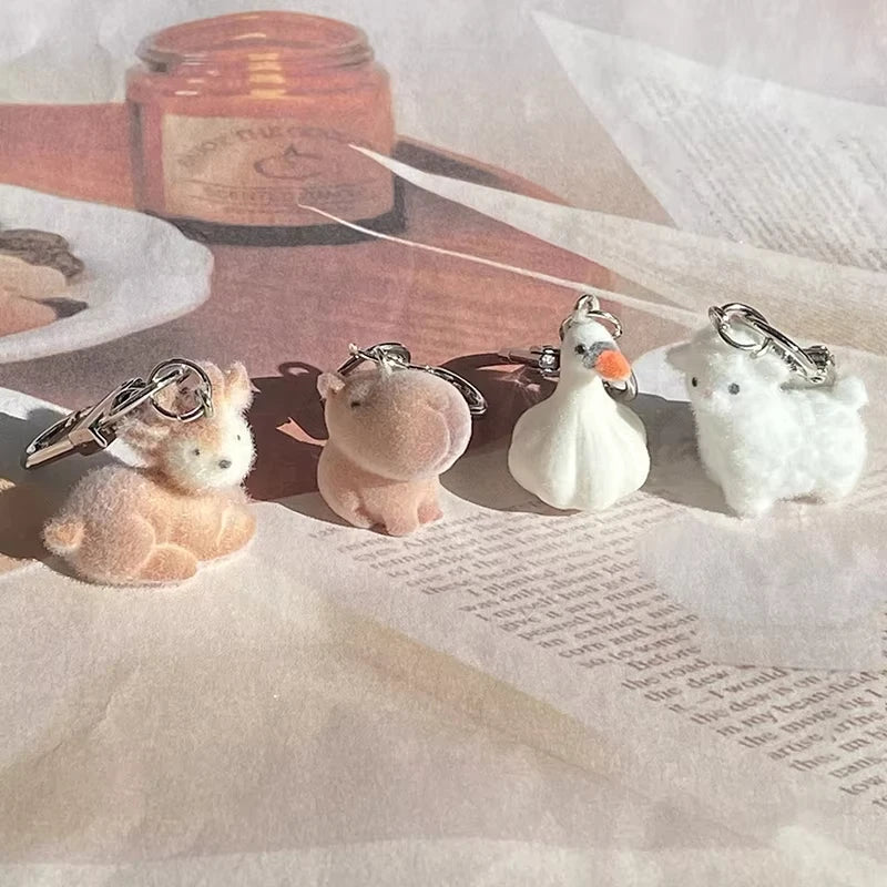 Cute 3D Animal Keychains – Pig, Capybara, Otter & Sheep Resin Animal Keychain Charm Babs