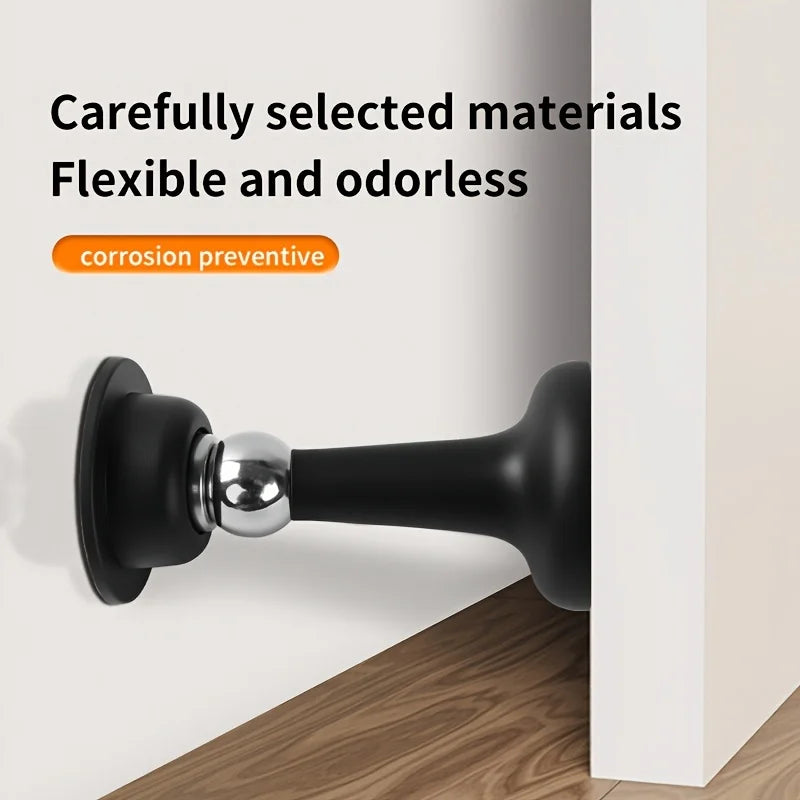 No-Drill Magnetic Door Stopper – Silent Anti-Collision Floor Catch Magnetic Door Stopper Babs