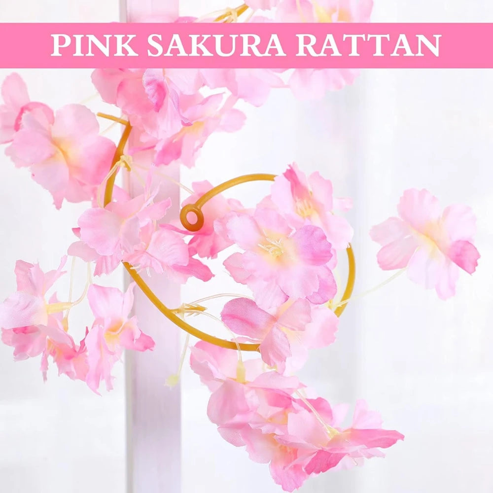 180CM Artificial Sakura Silk Flower Vine for Wedding & Décor Artificial Flower Vine Babs