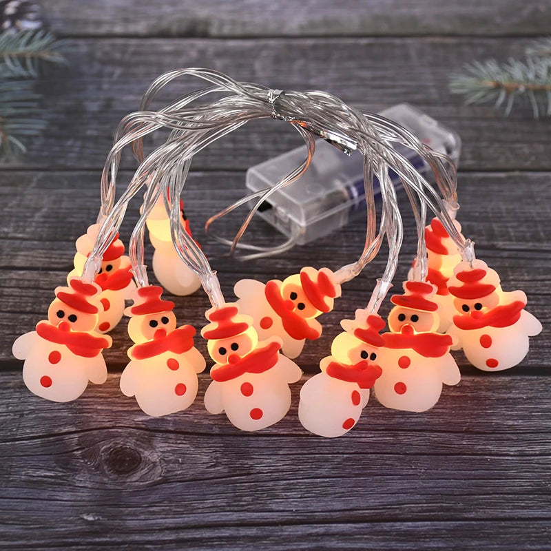 Christmas LED String Lights – Santa Snowman Xmas Tree Ornaments Christmas String Lights Babs Snowman 3M 20LED