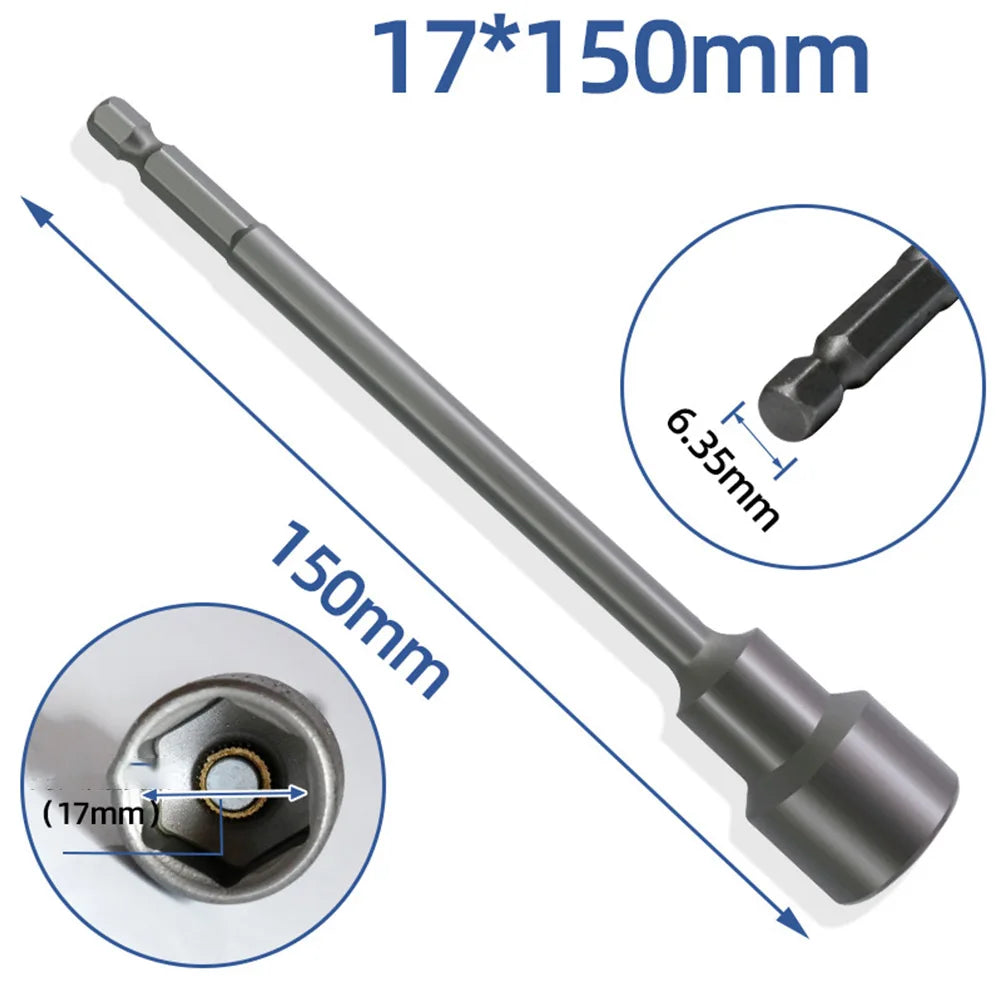 150mm Magnetic Hex Nut Driver Socket Wrench Extension 6–19mm Socket Wrench Extension Babs 17mm