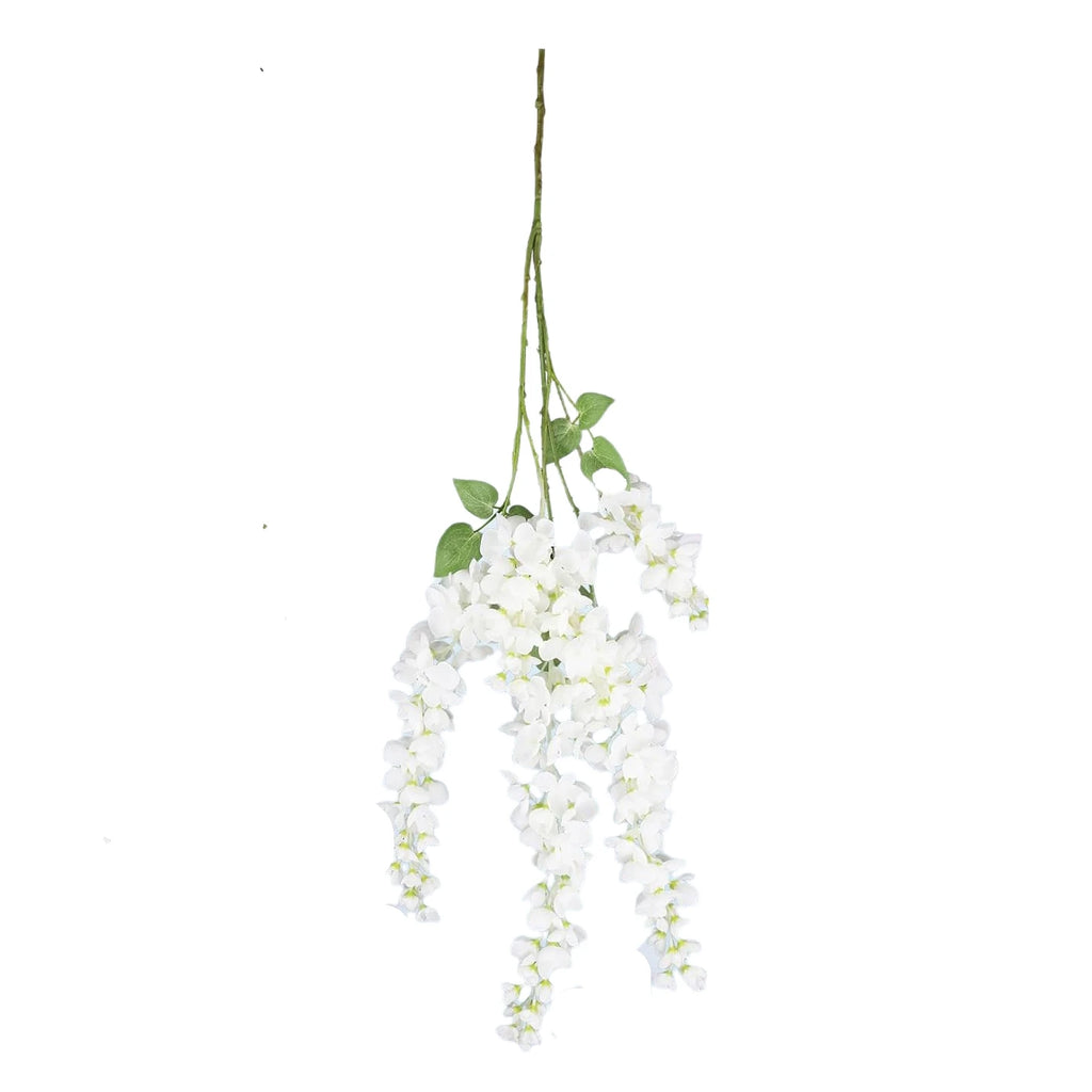 Artificial Silk Orchid Garland – Wedding & Home Wall Decor Artificial Flower Garland Babs WHITE 1 pc