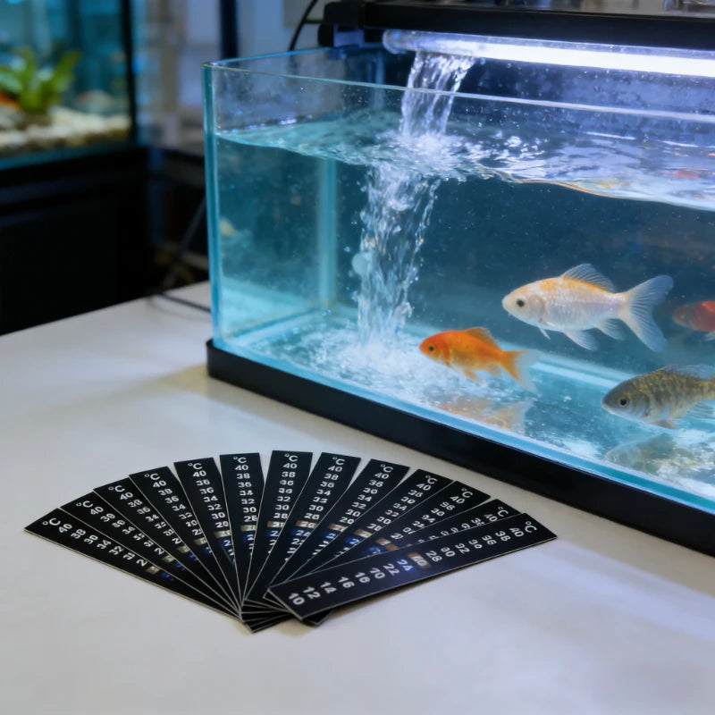 Aquarium Thermometer Strips – Self-Adhesive Fish Tank Temp Labels Aquarium Thermometer Strip Babs