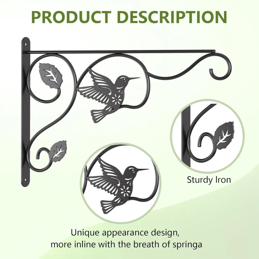 12-Inch Heavy Duty Cast Iron Wall Plant Hook | Bird Design Wall Plant Hook Babs