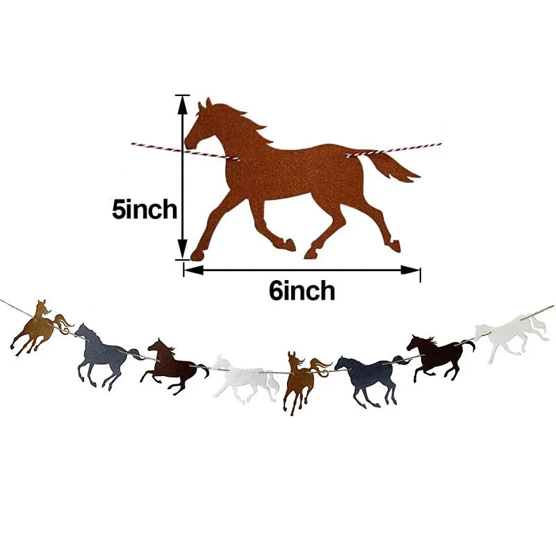 Western Cowboy Banner Pennant Garland – Wild West Party Decor Party Banner Garland Babs Light Grey